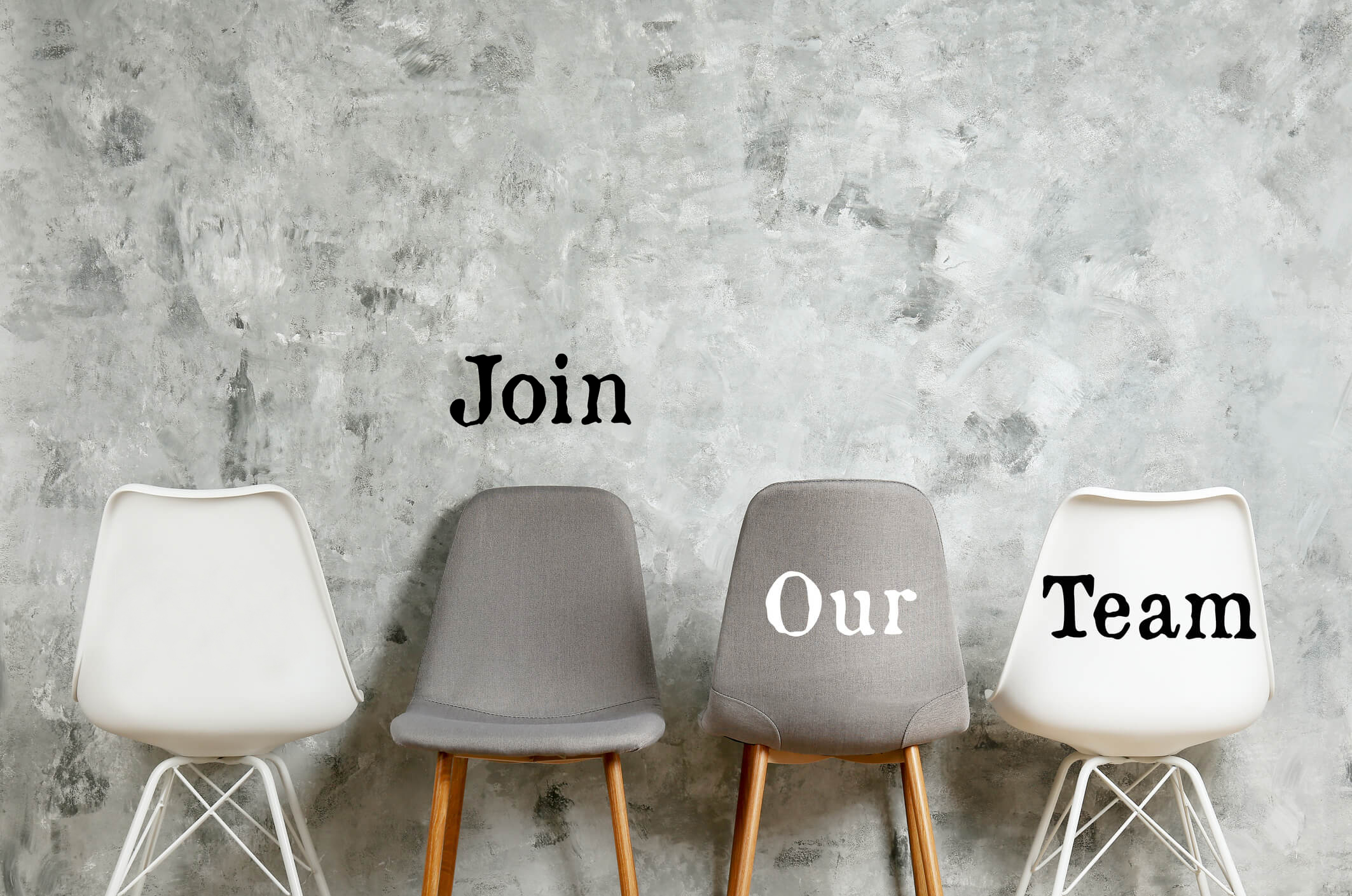 Chairs with words Join our Team